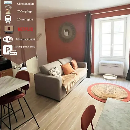 Sublime T2/ Cosy/ Clim/ Parking/plage Lägenhet Menton